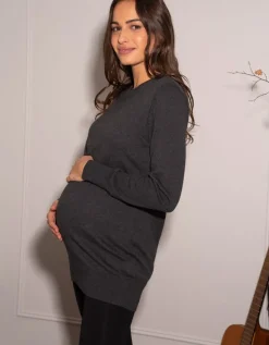 Flash Sale Seraphine Anthrazitfarbener Umstands- & Stillpullover