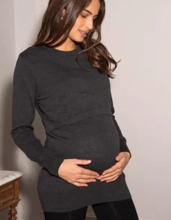 Flash Sale Seraphine Anthrazitfarbener Umstands- & Stillpullover