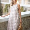 Cheap Seraphine Armelloses, Kariertes Umstands- Und Stillkleid