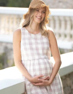 Cheap Seraphine Armelloses, Kariertes Umstands- Und Stillkleid
