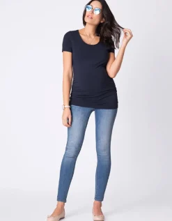 Fashion Seraphine Basic Umstands-T-Shirts Doppelpack Dunkelblau & Grau