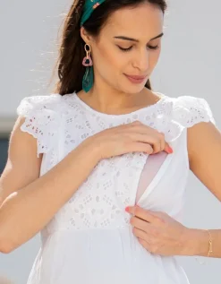 Fashion Seraphine Besticktes Still- Und Umstandstop Aus Baumwolle