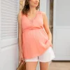 Cheap Seraphine Besticktes Umstands- & Stilltop Koralle