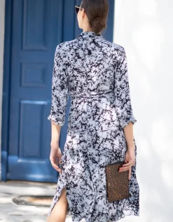 Best Seraphine Blaues Gewebtes Umstands- Und Stillhemdkleid
