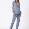 New Seraphine Blaues Still- & Umstands-Loungewear Set