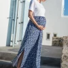 Shop Seraphine Blaues Still- & Umstandsmaxikleid Mit Blutenprint