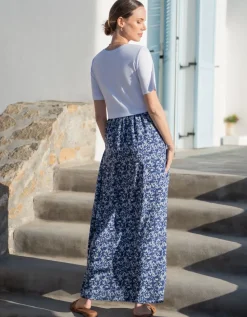Shop Seraphine Blaues Still- & Umstandsmaxikleid Mit Blutenprint