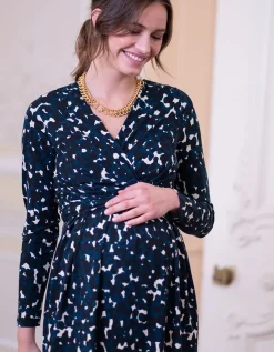 Shop Seraphine Blaugemustertes Umstands- & Stillkleid