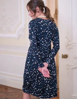 Shop Seraphine Blaugemustertes Umstands- & Stillkleid