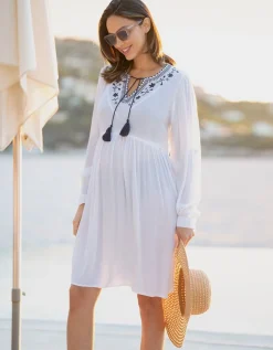 Sale Seraphine Boho Langarm Umstandsmode Bestickter Kaftan