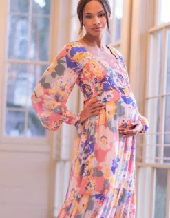 Sale Seraphine Boho Vintage Floral Maxi Umstands- Und Stillkleid