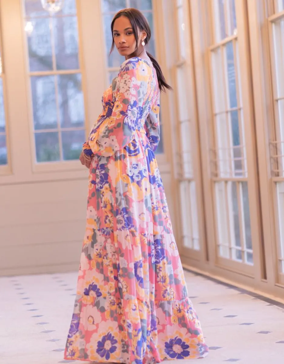 Sale Seraphine Boho Vintage Floral Maxi Umstands- Und Stillkleid
