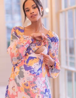 Sale Seraphine Boho Vintage Floral Maxi Umstands- Und Stillkleid