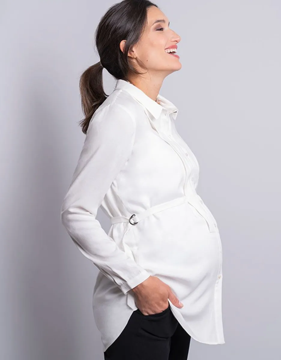 Outlet Seraphine Cremefarbene Umstandsbluse