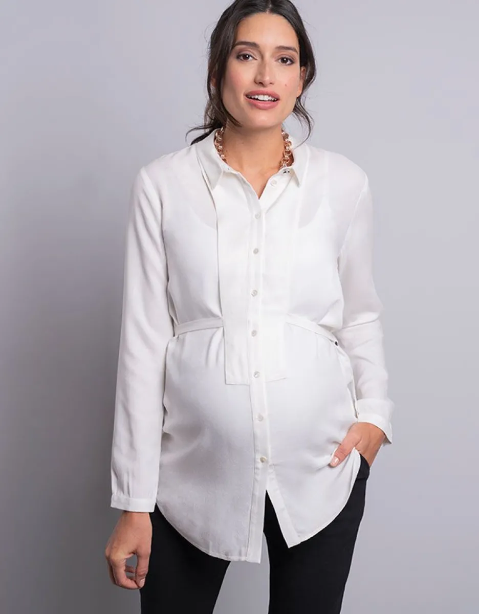 Outlet Seraphine Cremefarbene Umstandsbluse