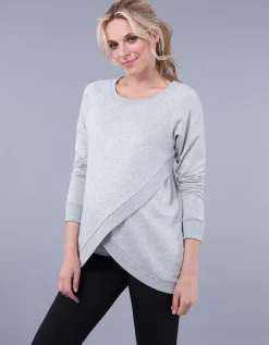 Online Seraphine Crossover Umstands- Und Stilltop Baumwollmischung - Graumeliert