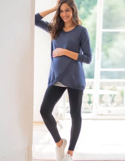 Online Seraphine Crossover Umstands- Und Stilltop Baumwollmischung - Blaumeliert