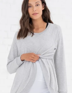Online Seraphine Crossover Umstands- Und Stilltop Baumwollmischung - Graumeliert
