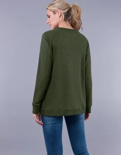 Cheap Seraphine Crossover Umstands- Und Stilltop Baumwollmischung - Olive