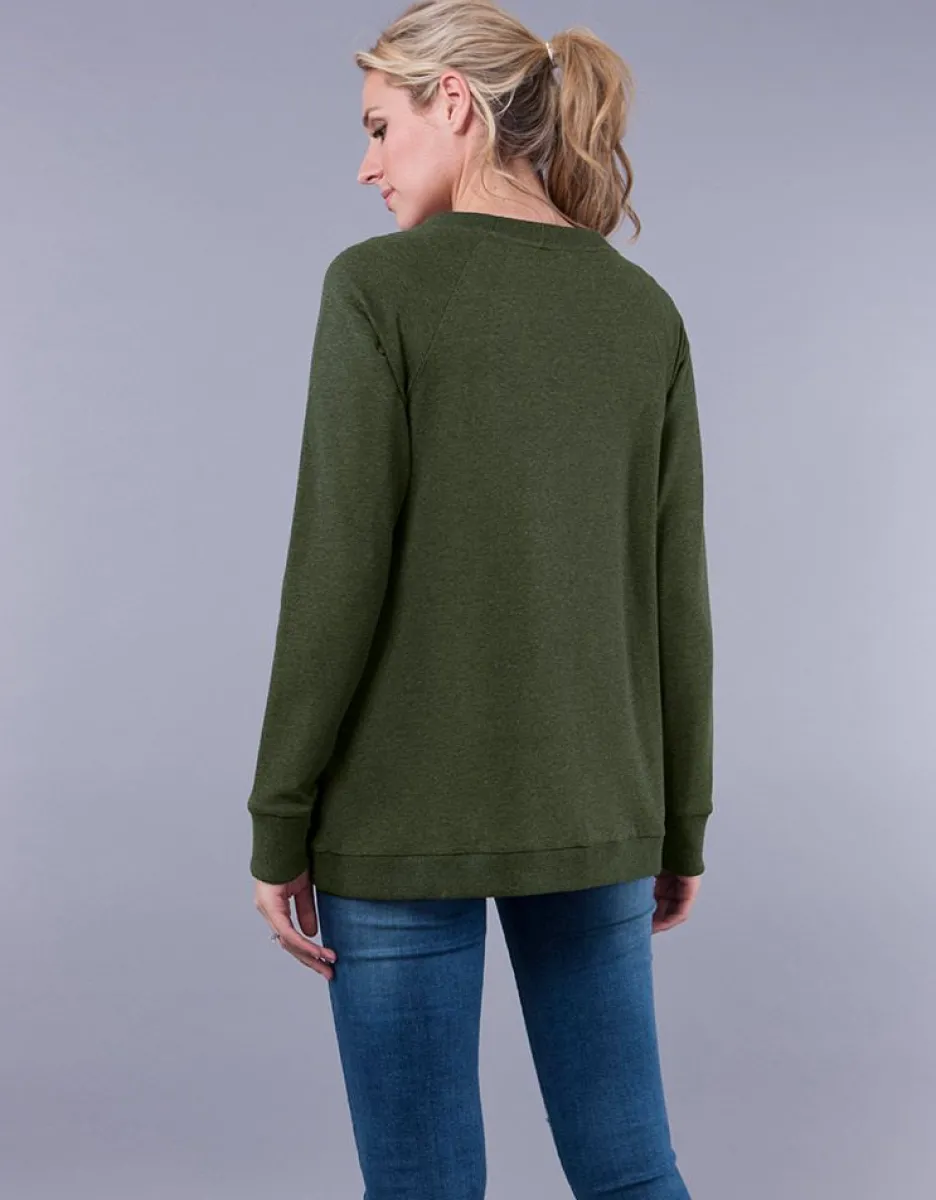 Cheap Seraphine Crossover Umstands- Und Stilltop Baumwollmischung - Olive