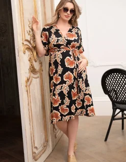 Online Seraphine Curve Boho Umstandswickelkleid Midi