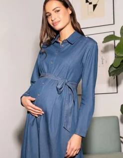 Fashion Seraphine Denim Umstandshemdkleid Aus Baumwolle