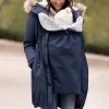 Hot Seraphine Dunkelblaue 3 In 1 Umstands- & Tragejacke - Winterparka