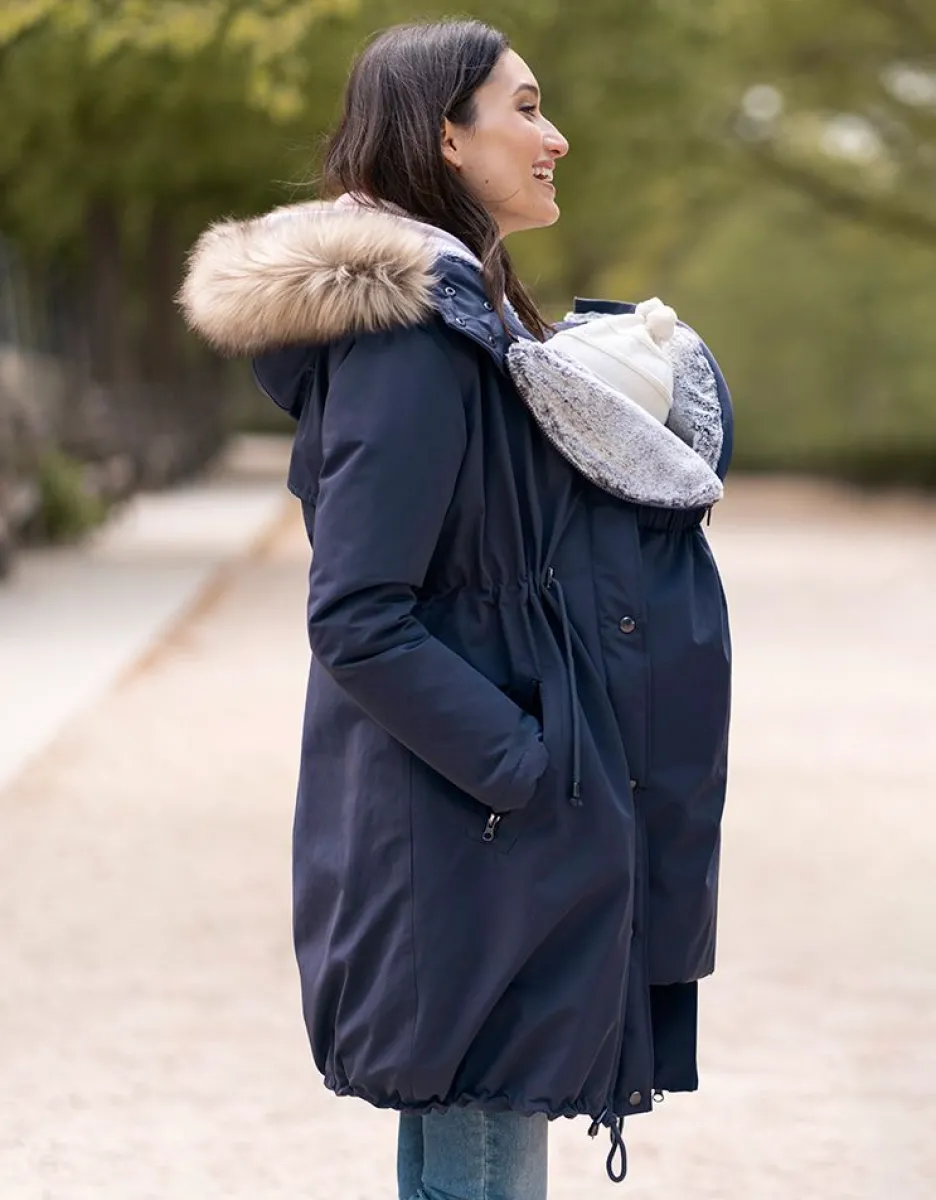 Hot Seraphine Dunkelblaue 3 In 1 Umstands- & Tragejacke - Winterparka