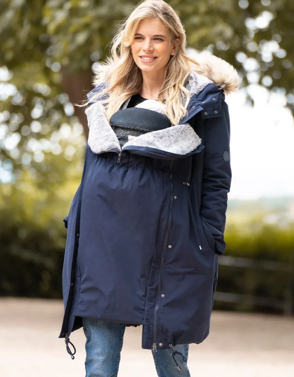 Hot Seraphine Dunkelblaue 3 In 1 Umstands- & Tragejacke - Winterparka