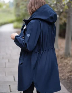 Fashion Seraphine Dunkelblaue 6-In-1 Regenumstands- & Tragejacke