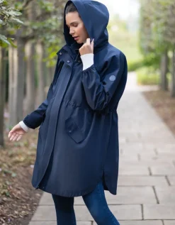 Fashion Seraphine Dunkelblaue 6-In-1 Regenumstands- & Tragejacke