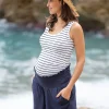 Hot Seraphine Dunkelblaue Umstandsshorts Mit Krauselbund