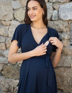 Clearance Seraphine Dunkelblauer Still- & Umstandsjumpsuit