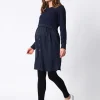 Hot Seraphine Dunkelblaues Pullover Still- & Umstandskleid