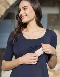 Discount Seraphine Dunkelblaues Still- & Umstandsmaxikleid Jersey
