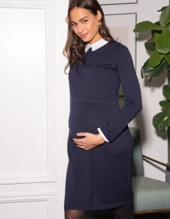 Cheap Seraphine Dunkelblaues Still- & Umstandspulloverkleid