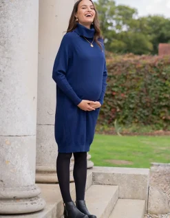 Outlet Seraphine Dunkelblaues Umstands- & Stillkleid Strick