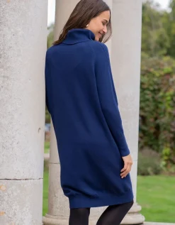 Outlet Seraphine Dunkelblaues Umstands- & Stillkleid Strick