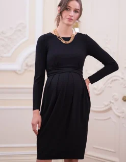 Sale Seraphine Elegantes Schwarzes Umstands- & Stillkleid