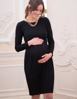Sale Seraphine Elegantes Schwarzes Umstands- & Stillkleid