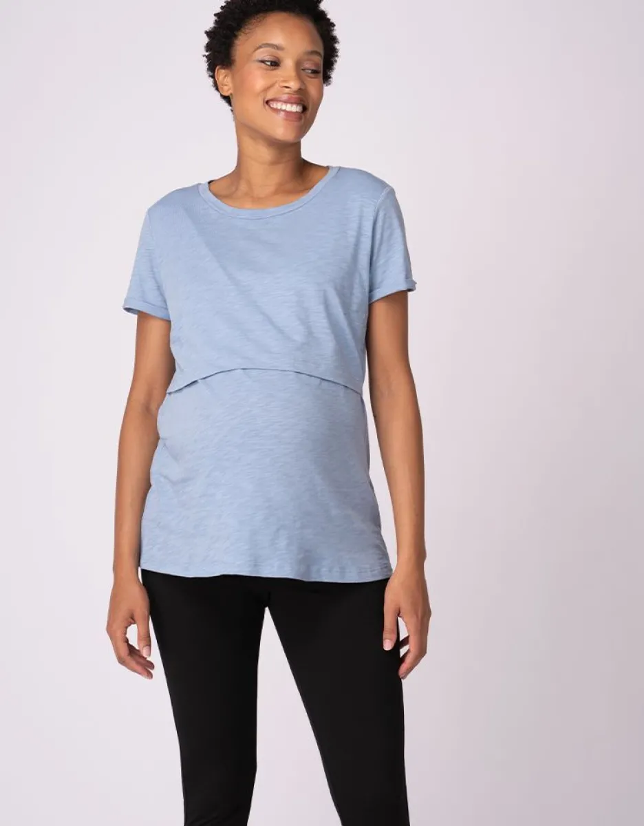 Outlet Seraphine 2Er-Pack Essential T-Shirts Fur Die Schwangerschaft Bis Zum Stillen In Blau Und Grun