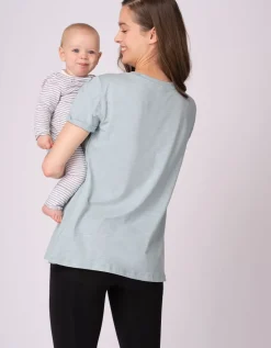 Outlet Seraphine 2Er-Pack Essential T-Shirts Fur Die Schwangerschaft Bis Zum Stillen In Blau Und Grun