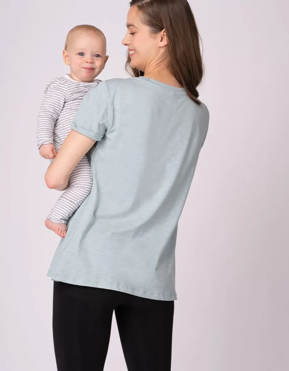Outlet Seraphine 2Er-Pack Essential T-Shirts Fur Die Schwangerschaft Bis Zum Stillen In Blau Und Grun