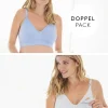 Store Seraphine 2Er-Pack Umstands- Und Still-Bhs Aus Baumwolle In Grau Gestreift Und Blau