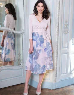 Fashion Seraphine Florales Midi Umstandskleid Im Wickelstil