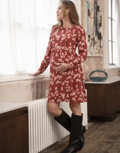 Discount Seraphine Florales Umstands- & Stillkleid Rostrot