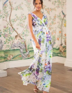 Cheap Seraphine Fruhlingshaftes Maxi Umstandskleid Aus Bedruckter Seide