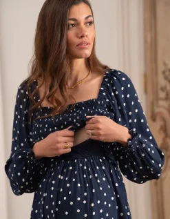Best Seraphine Gekrauseltes Umstands- & Stillkleid Mit Tupfen