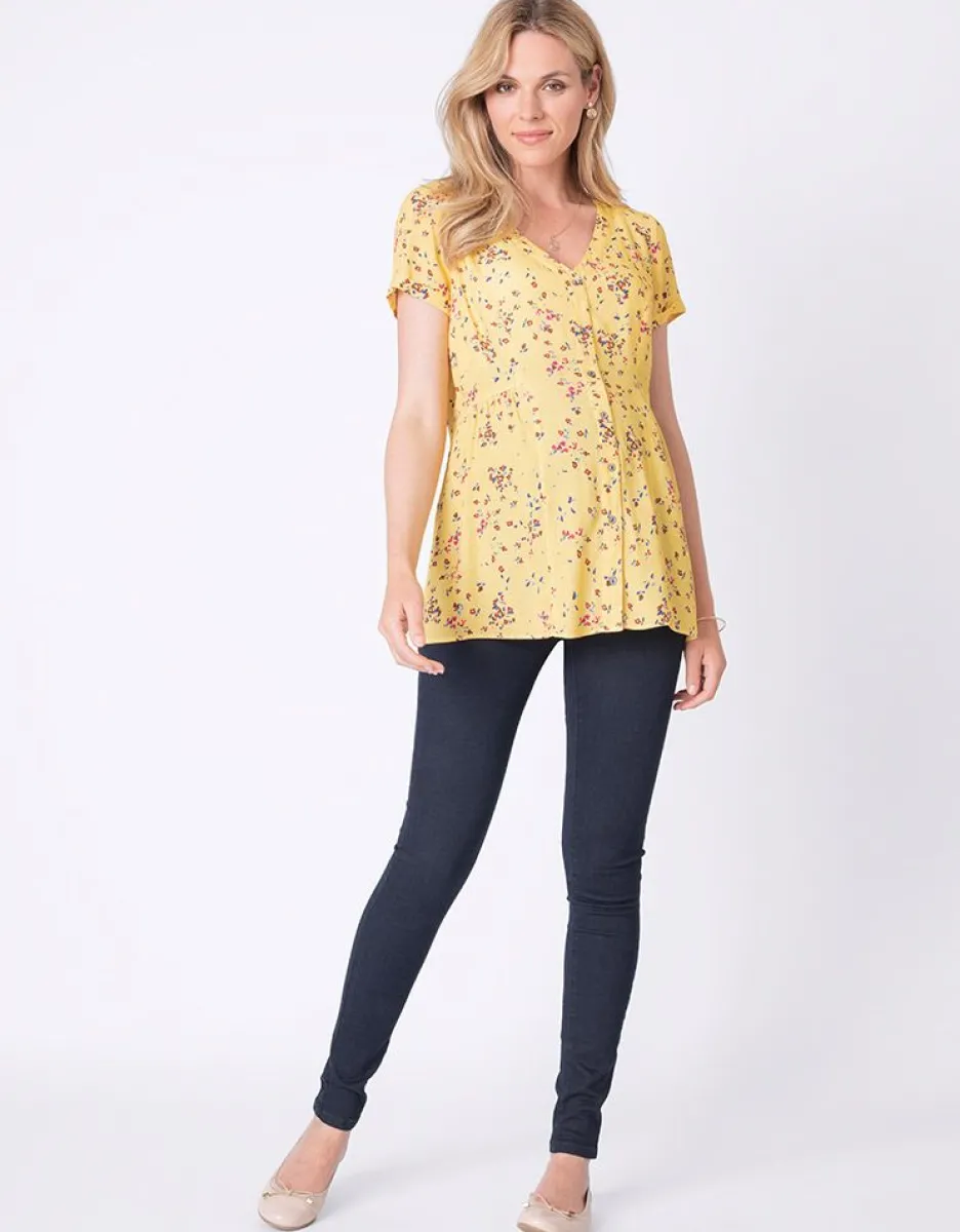Sale Seraphine Gelbe Umstandsbluse Mit Bluten