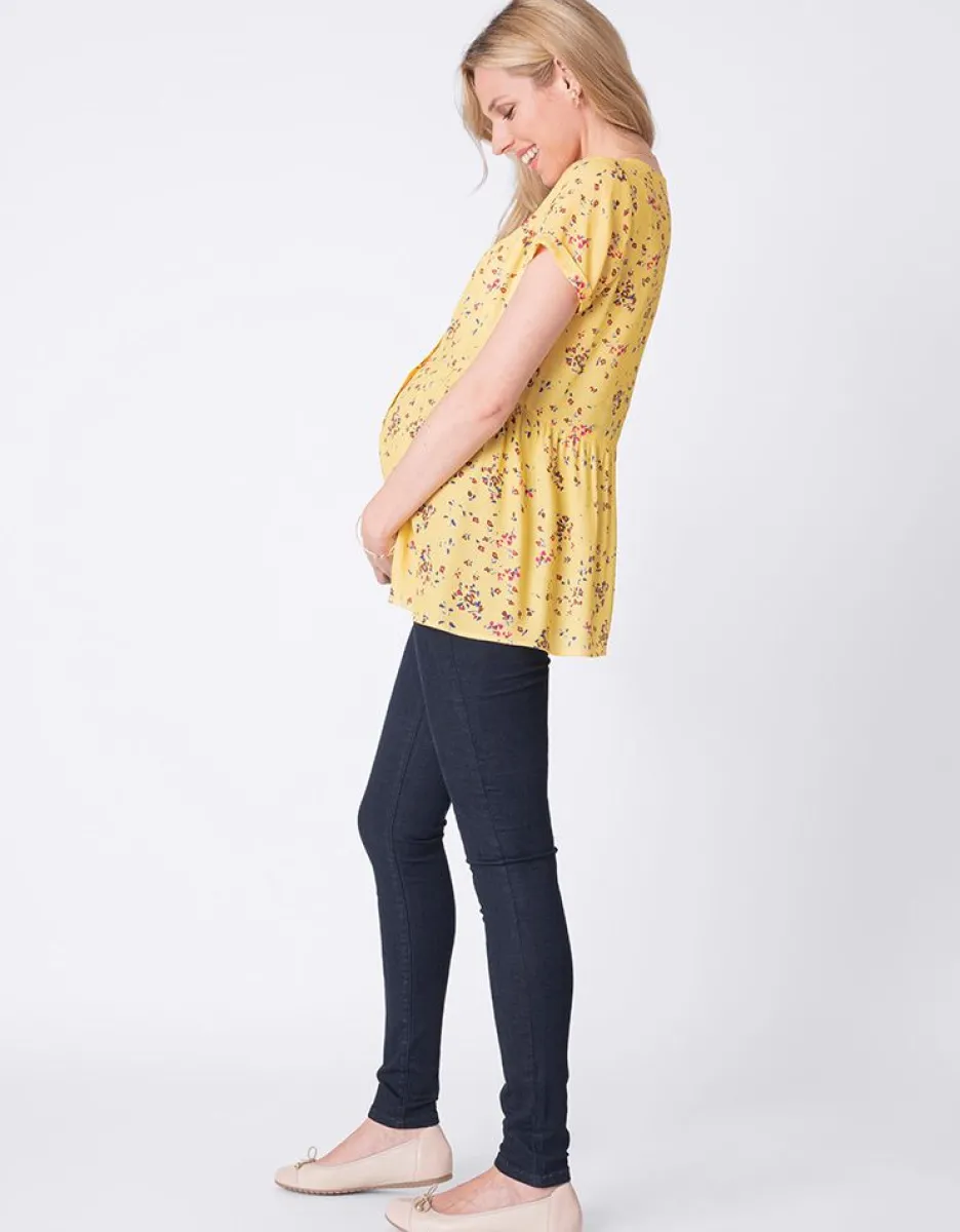 Sale Seraphine Gelbe Umstandsbluse Mit Bluten